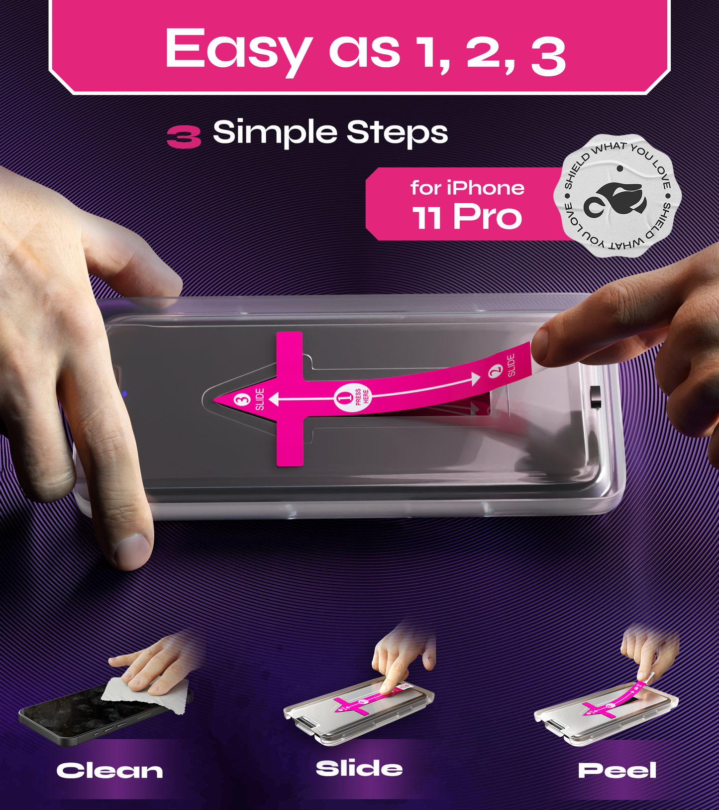 Defenslim iPhone 11 Pro Screen Protector [2-Pack] with Easy Auto-Align Install Kit