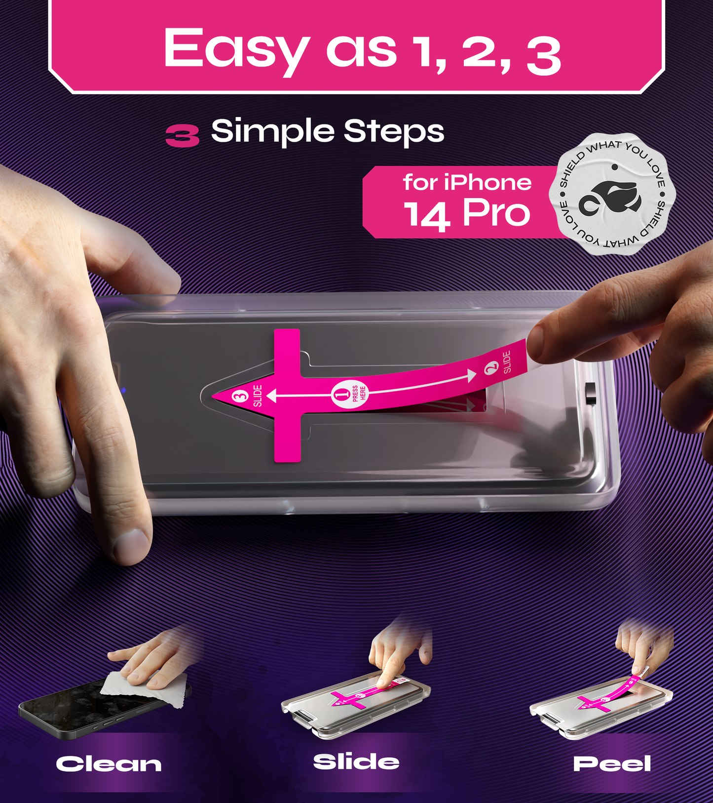 Defenslim iPhone 14 Pro Screen Protector [2-Pack] with Easy Auto-Align Install Kit