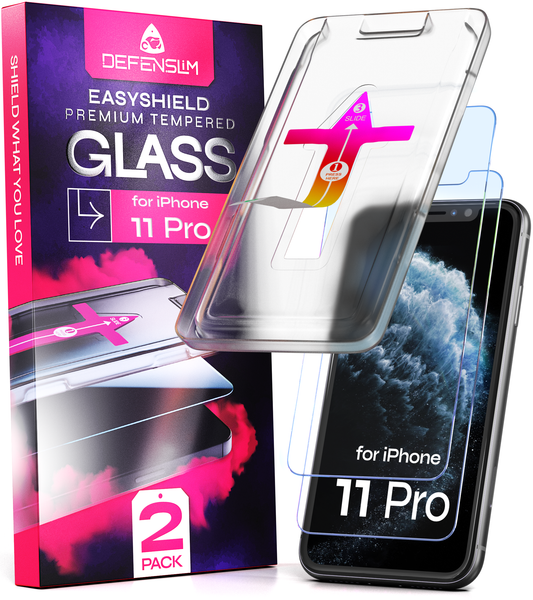 Defenslim iPhone 11 Pro Screen Protector [2-Pack] with Easy Auto-Align Install Kit